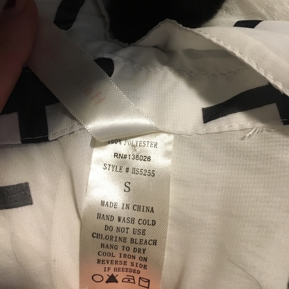 Sheer Cross Print Button Down - Picture 5 of 9
